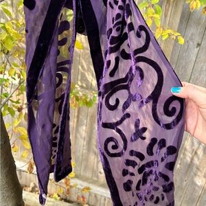 Vintage Purple Velvet Scarf